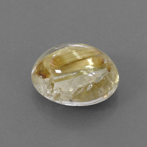 4.46 ct Yellow Rutile Quartz Stone, Natural Rutile Quartz in Oval Cabochon Shape for Sale