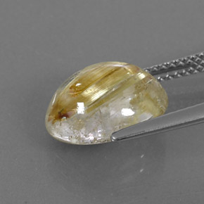 Rutile Quartz Gemstone in 12 x 10 mm (calibrated) Size for Sale, Rutile Quartz Stone in Colorless Golden Color