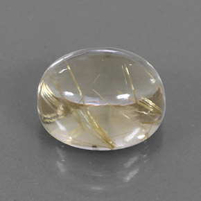 7.12 ct Yellow Rutile Quartz Stone, Natural Rutile Quartz in Oval Cabochon Shape for Sale