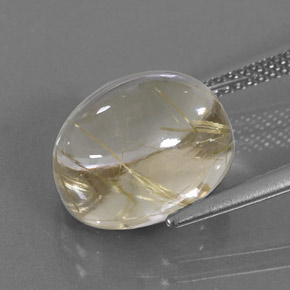 Rutile Quartz Gemstone in 12 x 10 mm (calibrated) Size for Sale, Rutile Quartz Stone in Colorless Golden Color