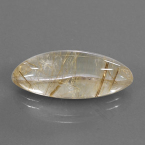 10.87 ct Yellow Rutile Quartz Stone, Natural Rutile Quartz in Marquise Cabochon Shape for Sale