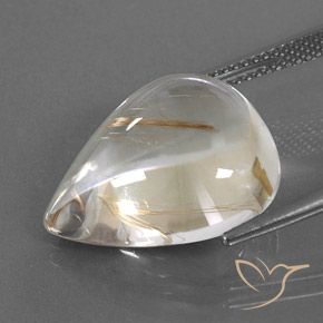 Rutile Quartz Gemstone in 19.1 x 15.8 mm Size for Sale, Rutile Quartz Stone in Light Yellow Color