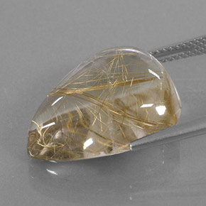 Rutile Quartz Gemstone in 20 x 15 mm (calibrated) Size for Sale, Rutile Quartz Stone in Colorless Golden Color
