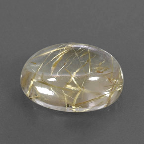 7.87 ct Yellow Rutile Quartz Stone, Natural Rutile Quartz in Oval Cabochon Shape for Sale