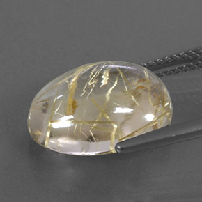 Rutile Quartz Gemstone in 14.8 x 11.3 mm Size for Sale, Rutile Quartz Stone in Colorless Golden Color