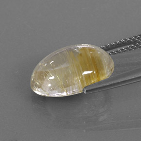 Rutile Quartz Gemstone in 14 x 10 mm (calibrated) Size for Sale, Rutile Quartz Stone in Colorless Golden Color