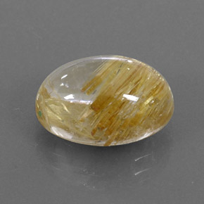 6.93 ct Yellow Rutile Quartz Stone, Natural Rutile Quartz in Oval Cabochon Shape for Sale