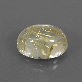 7.25 ct Yellow Rutile Quartz Stone, Natural Rutile Quartz in Oval Cabochon Shape for Sale