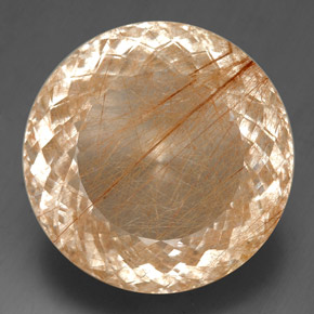129.30 ct Yellow Rutile Quartz Gemstone, Rutile Quartz Gem in Round Portuguese-Cut Shape for Sale.