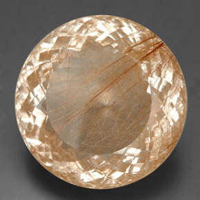 129.30 ct Yellow Rutile Quartz Stone, Natural Rutile Quartz in Round Portuguese-Cut Shape for Sale