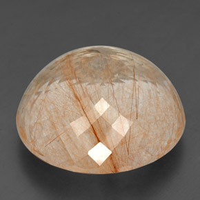 Rutile Quartz Gemstone in 33.1 mm Size for Sale, Rutile Quartz Stone in Colorless Golden Color