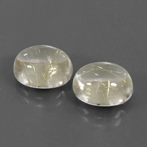 8.92 ct Yellow Rutile Quartz Stone, Natural Rutile Quartz in Oval Cabochon Shape for Sale