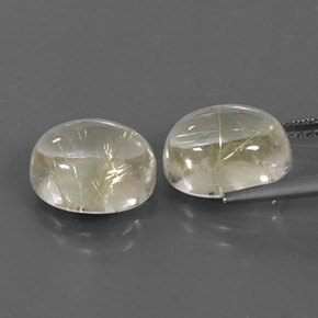 Rutile Quartz Gemstone in 11 x 9 mm (calibrated) Size for Sale, Rutile Quartz Stone in Colorless Golden Color