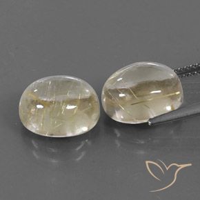 Rutile Quartz Gemstones in 11 x 9 mm (calibrated) Size for Sale, Rutile Quartz Stones in Light Yellow Color