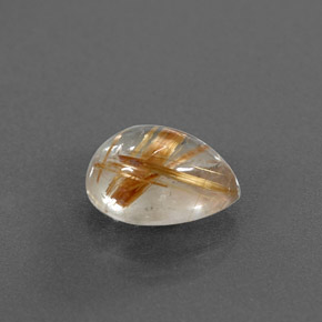 2.11 ct Yellow Rutile Quartz Stone, Natural Rutile Quartz in Pear Cabochon Shape for Sale
