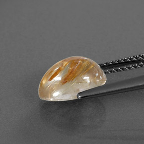 Rutile Quartz Gemstone in 10 x 7 mm (calibrated) Size for Sale, Rutile Quartz Stone in Colorless Golden Color