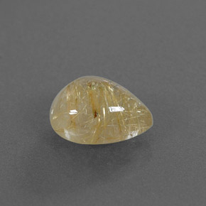 2.35 ct Yellow Rutile Quartz Stone, Natural Rutile Quartz in Pear Cabochon Shape for Sale