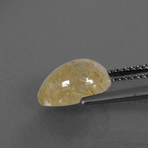 Rutile Quartz Gemstone in 10 x 7 mm (calibrated) Size for Sale, Rutile Quartz Stone in Colorless Golden Color