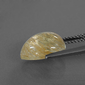 Rutile Quartz Gemstone in 12 x 8 mm (calibrated) Size for Sale, Rutile Quartz Stone in Colorless Golden Color