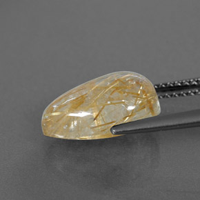 Rutile Quartz Gemstone in 13 x 9 mm (calibrated) Size for Sale, Rutile Quartz Stone in Colorless Golden Color