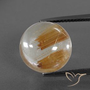 Quartz rutile rond de 8,46 ct, 12,8 mm d'Inde, Photo A