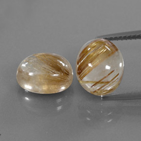 8.25 ct Yellow Rutile Quartz Gemstone, Rutile Quartz Gem in Oval Cabochon Shape for Sale.