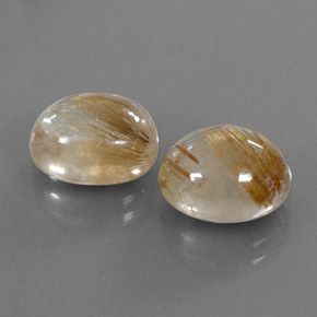 8.25 ct Yellow Rutile Quartz Stone, Natural Rutile Quartz in Oval Cabochon Shape for Sale