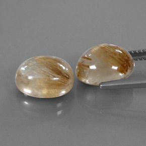 Rutile Quartz Gemstone in 11 x 9 mm (calibrated) Size for Sale, Rutile Quartz Stone in Colorless Golden Color