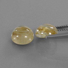 Rutile Quartz Gemstone in 9 mm (calibrated) Size for Sale, Rutile Quartz Stone in Colorless Golden Color