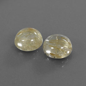 5.62 ct Yellow Rutile Quartz Stone, Natural Rutile Quartz in Round Cabochon Shape for Sale