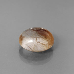 5.22 ct Yellow Rutile Quartz Stone, Natural Rutile Quartz in Oval Cabochon Shape for Sale