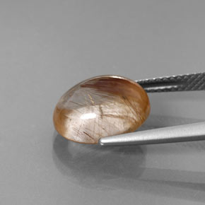 Rutile Quartz Gemstone in 12 x 10 mm (calibrated) Size for Sale, Rutile Quartz Stone in Colorless Golden Color