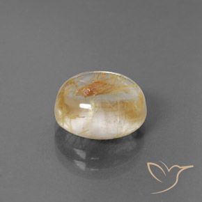 5.32 ct Golden Rutile Quartz Stone, Natural Rutile Quartz in Oval Cabochon Shape for Sale