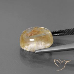Rutile Quartz Gemstone in 11.5 x 9.5 mm Size for Sale, Rutile Quartz Stone in Clear and Gold-Bronze Color