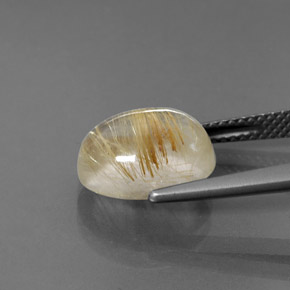 Rutile Quartz Gemstone in 12 x 10 mm (calibrated) Size for Sale, Rutile Quartz Stone in Colorless Golden Color