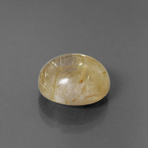 6.00 ct Yellow Rutile Quartz Stone, Natural Rutile Quartz in Oval Cabochon Shape for Sale