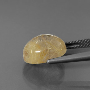 Rutile Quartz Gemstone in 12 x 10 mm (calibrated) Size for Sale, Rutile Quartz Stone in Colorless Golden Color