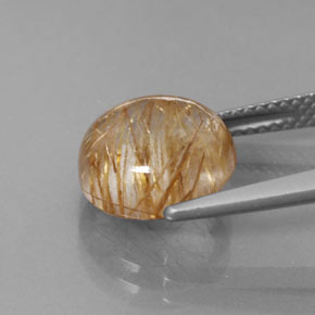 Rutile Quartz Gemstone in 11 mm (calibrated) Size for Sale, Rutile Quartz Stone in Colorless Golden Color