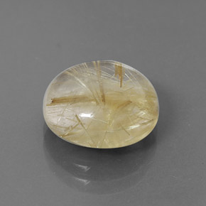 6.25 ct Yellow Rutile Quartz Stone, Natural Rutile Quartz in Round Cabochon Shape for Sale