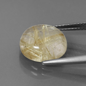 Rutile Quartz Gemstone in 12 mm (calibrated) Size for Sale, Rutile Quartz Stone in Colorless Golden Color