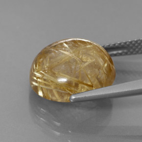 Rutile Quartz Gemstone in 13 mm (calibrated) Size for Sale, Rutile Quartz Stone in Colorless Golden Color