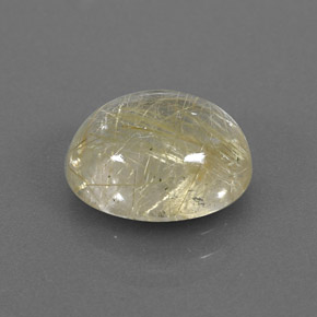3.92 ct Yellow Rutile Quartz Stone, Natural Rutile Quartz in Oval Cabochon Shape for Sale