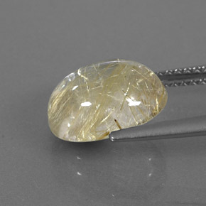 Rutile Quartz Gemstone in 11 x 9 mm (calibrated) Size for Sale, Rutile Quartz Stone in Colorless Golden Color