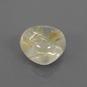 3.69 ct Yellow Rutile Quartz Stone, Natural Rutile Quartz in Trillion Cabochon Shape for Sale