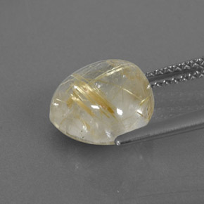 Rutile Quartz Gemstone in 10 x 10 mm (calibrated) Size for Sale, Rutile Quartz Stone in Colorless Golden Color