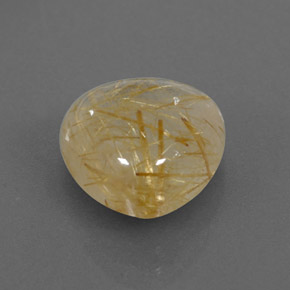 5.25 ct Yellow Rutile Quartz Stone, Natural Rutile Quartz in Trillion Cabochon Shape for Sale