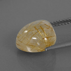 Rutile Quartz Gemstone in 11 x 11 mm (calibrated) Size for Sale, Rutile Quartz Stone in Colorless Golden Color
