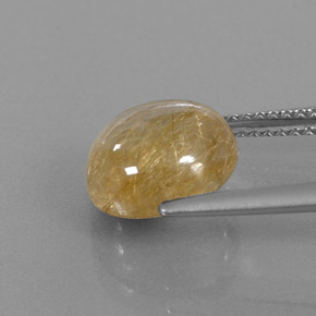 Rutile Quartz Gemstone in 10 mm (calibrated) Size for Sale, Rutile Quartz Stone in Colorless Golden Color