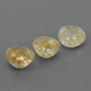 5.38 ct Yellow Rutile Quartz Stone, Natural Rutile Quartz in Trillion Cabochon Shape for Sale