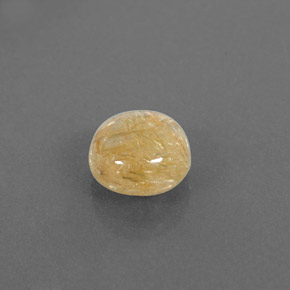 1.97 ct Yellow Rutile Quartz Stone, Natural Rutile Quartz in Round Cabochon Shape for Sale